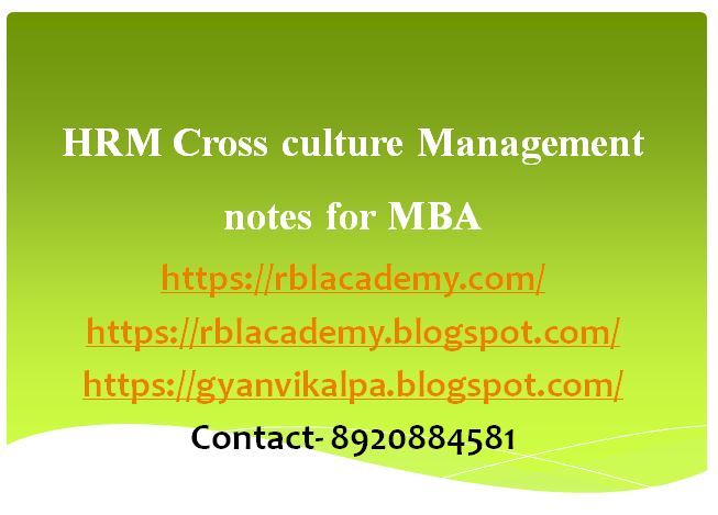 HRM Cross culture Management notes for MBA